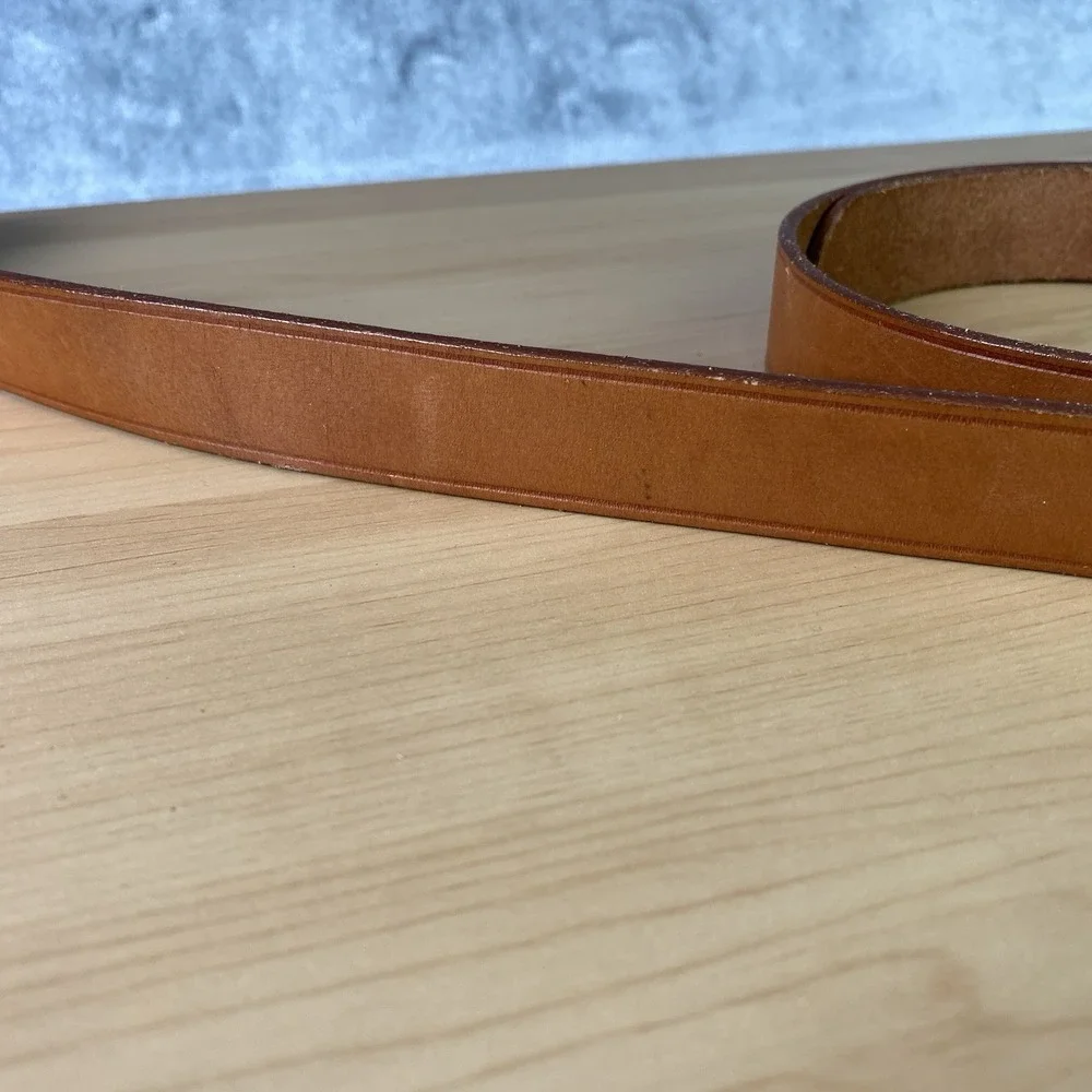 Vintage Polo Ralph Lauren Belt‎ Mens Size 36 Brown Leather Brass Pony Buckle 70s